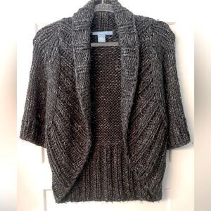Aphorism Anthropologie Gray Metallic Shrug Sweater